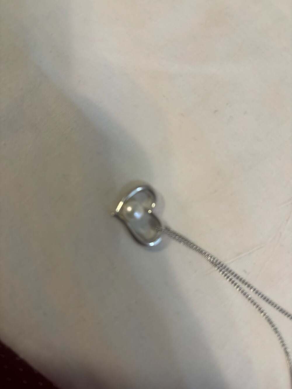 Imperial Sterling Silver Freshwater Cultured Pearl Heart Necklace 925 16”
